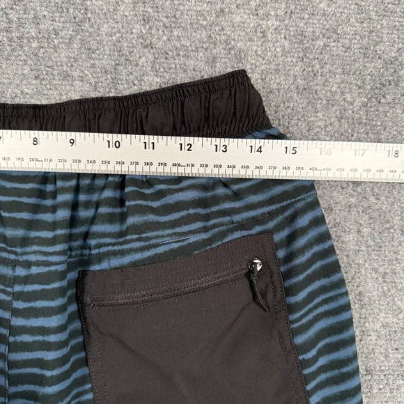 Roark Swim Shorts Medium Blue Black Stripe "Run Amok" Athletic Lightweight Men's - Picture 8 of 10